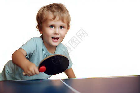 男孩打乒乓球背景图片