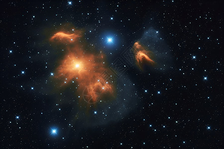 橙色星空星空中的橙色星星设计图片