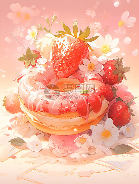 甜蜜的草莓甜点图片