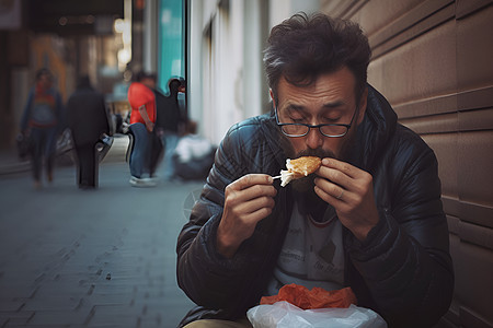 进食中的男人图片