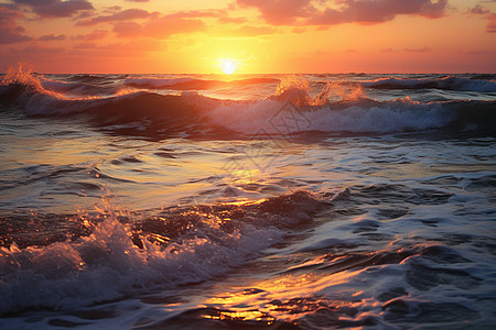 海洋的日落美景图片