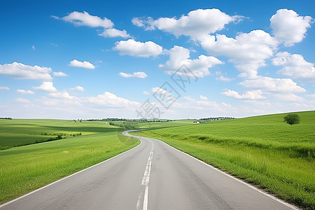 大草原上的公路背景图片