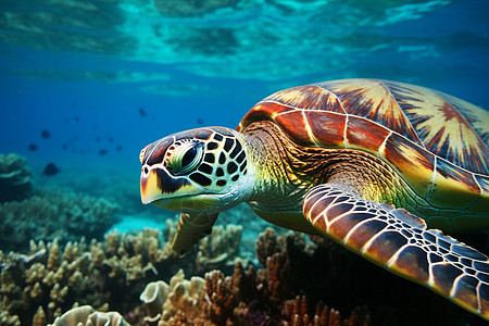 热带海洋的海龟图片