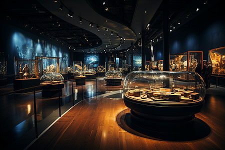 博物馆展柜科学博物馆的细节背景