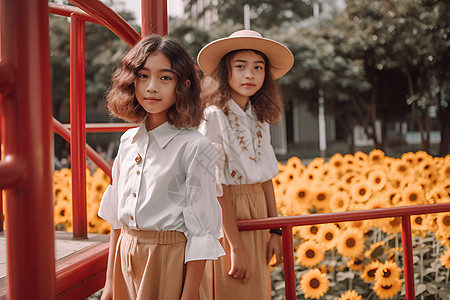 夏日姐妹花图片