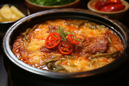 韩式的石锅炖菜图片