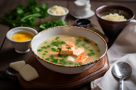 干锅日本豆腐日本味噌汤背景