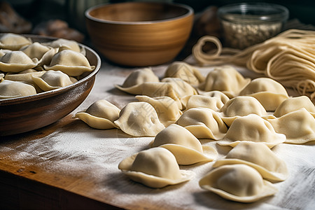 手工制作的饺子图片