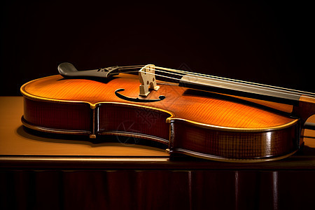 黑色背景前的小提琴图片