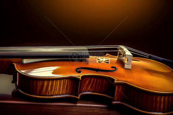 平放的小提琴图片