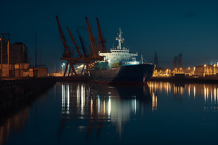 港口之夜背景图片