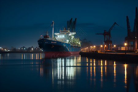 海港之夜背景图片