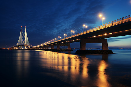 夜晚的桥梁背景图片
