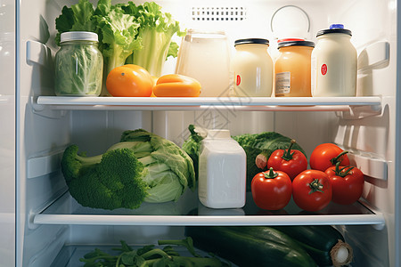 冰箱里充满新鲜蔬菜作品图片