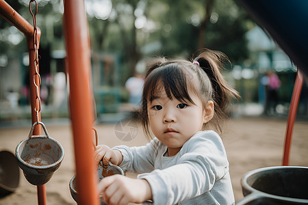 玩耍中的小女孩背景图片