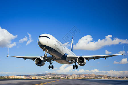 机场高速机场起飞的飞机背景