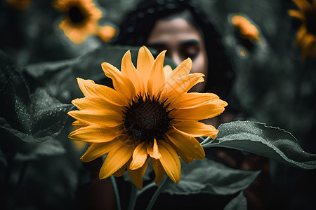 花丛中的女人图片