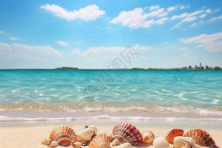 贝壳海滩背景图片