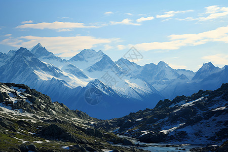 山河如画的自然风景背景图片