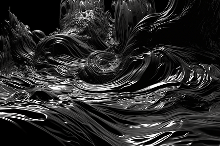 黑白抽象的液体图片