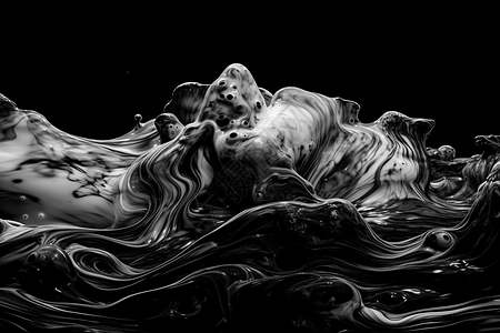 黑白抽象的流体图片