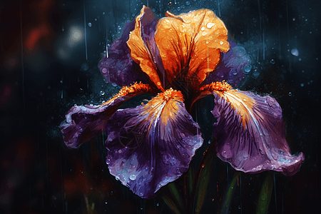花卉上的雨滴图片
