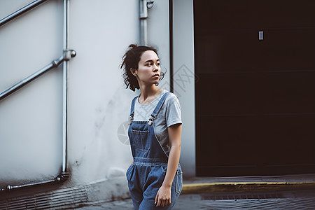 走下坡路的女子图片