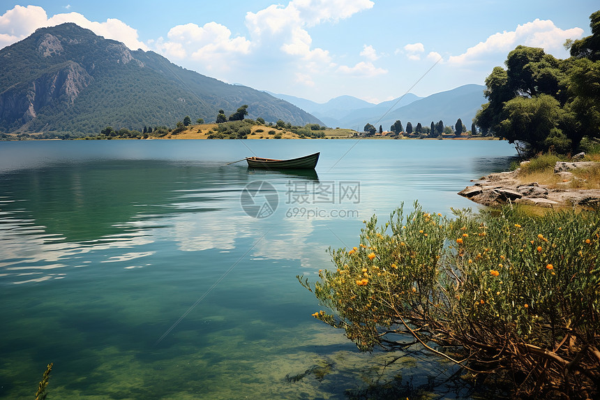 湖边的风景图片