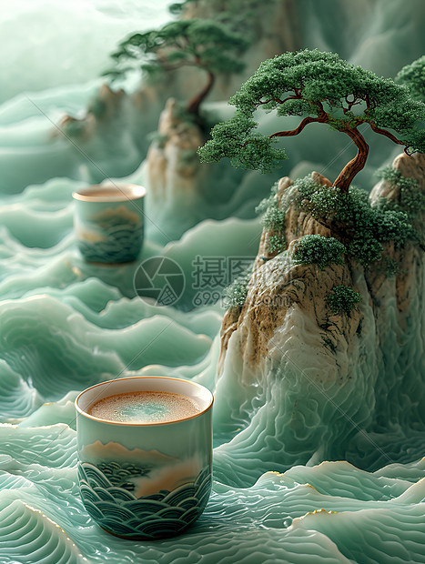 茶风艺术的茶杯图片