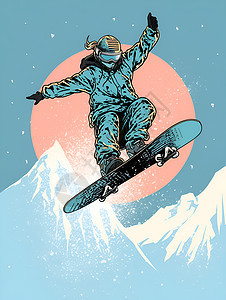 起跳的滑雪者图片