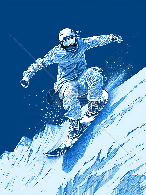 滑雪板上的少年图片