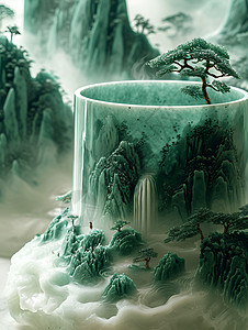 翠绿的山水背景图片