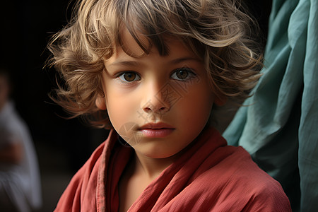 金发的年轻男孩背景图片