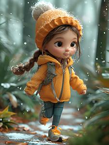 冬日女孩背景图片
