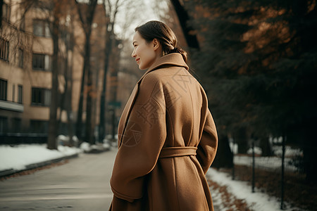 冬日大衣女子图片