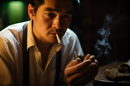 抽烟的男人背景图片