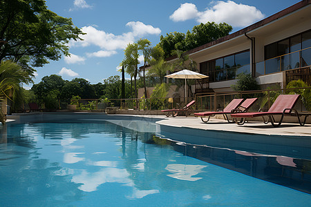 豪华度假的泳池图片
