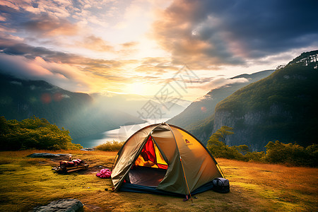 山脉的帐篷图片
