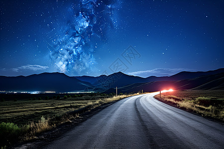 户外景色夜晚户外的公路背景