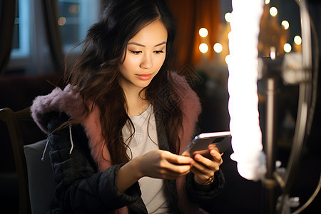 认真的女人背景图片