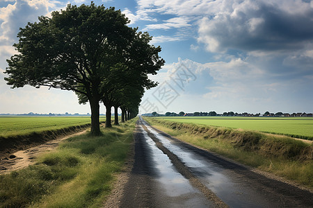 乡村中的小路背景图片