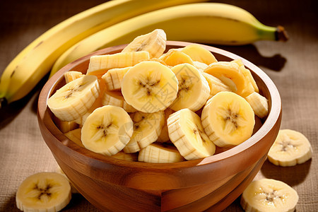 碗中香脆的香蕉干图片
