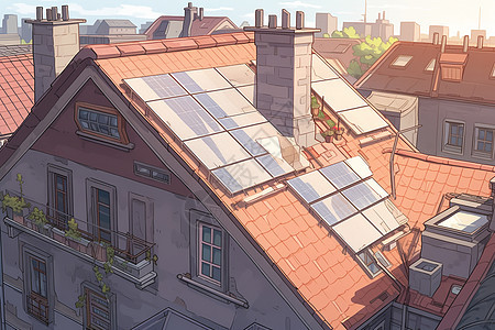 城市太阳能屋顶图片