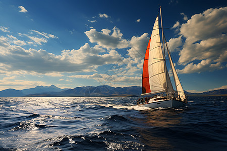 海上的帆船背景图片