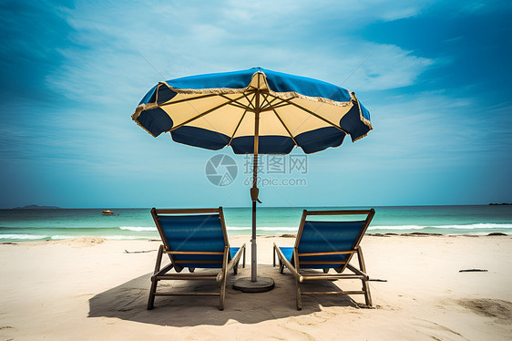 碧海蓝天的热带海滩景观图片