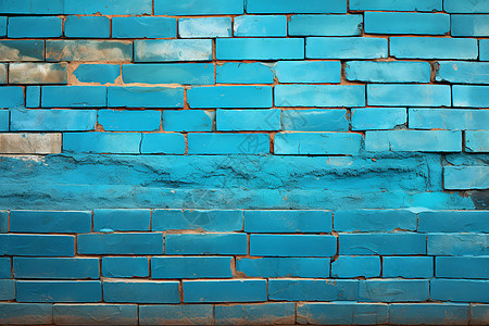 蓝色的砖墙墙壁背景背景图片