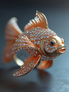 独特金鱼上的钻石图片