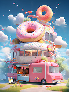 甜甜圈巴士图片