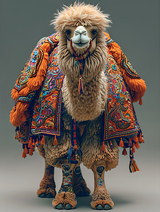骆驼身上的毯子背景图片