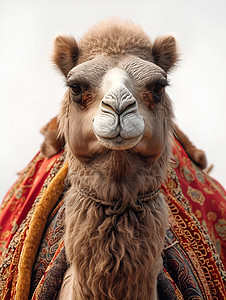骆驼身上的丝绸背景图片